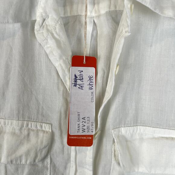 NWT Sundry Sleeveless Shirt Womens Size 1 Button Front Blouse‎ Tank 100% Cotton - Picture 4 of 8